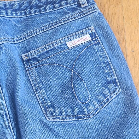 Calvin Klein Womens Jeans Size 15 Straight Leg Blue Denim High Rise Vintage 90s - Picture 5 of 9